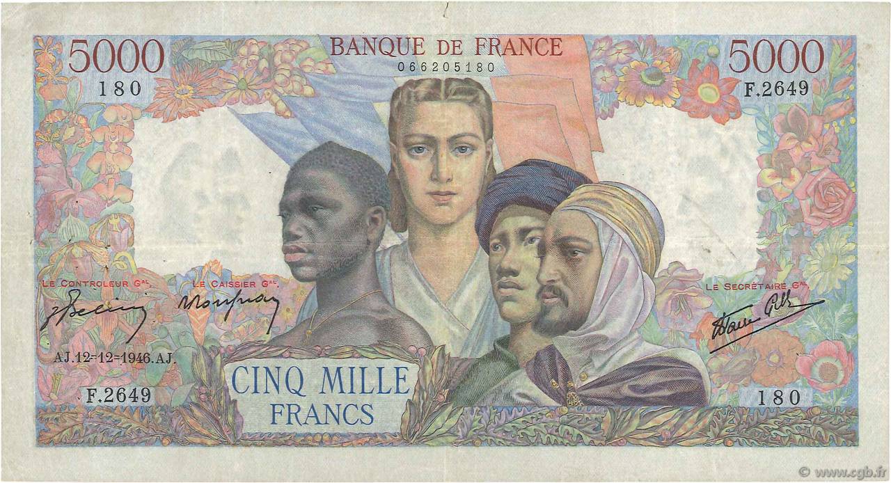5000 Francs EMPIRE FRANÇAIS FRANCE  1946 F.47.56 F