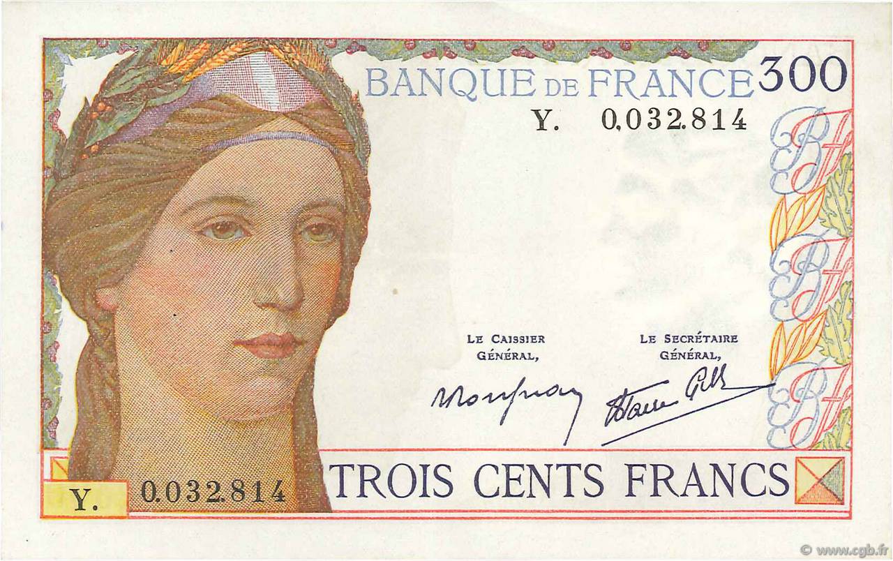 300 Francs FRANCIA  1939 F.29.03 q.SPL
