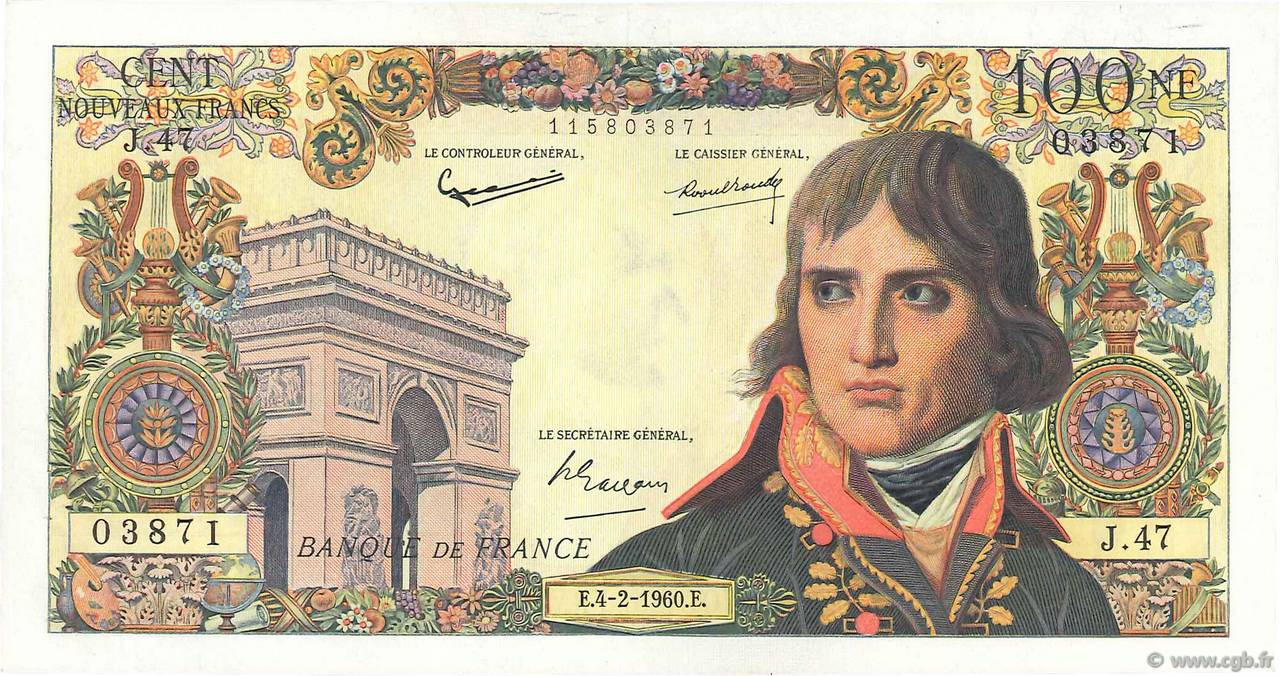 100 Nouveaux Francs BONAPARTE FRANCIA  1960 F.59.05 EBC