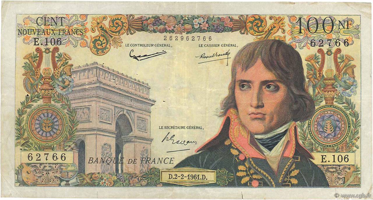 100 Nouveaux Francs BONAPARTE FRANKREICH  1961 F.59.10 fS