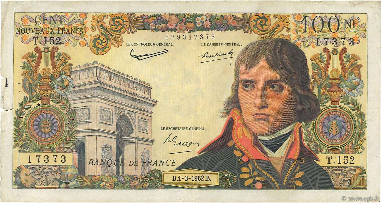 100 Nouveaux Francs BONAPARTE FRANCIA  1962 F.59.14 MB