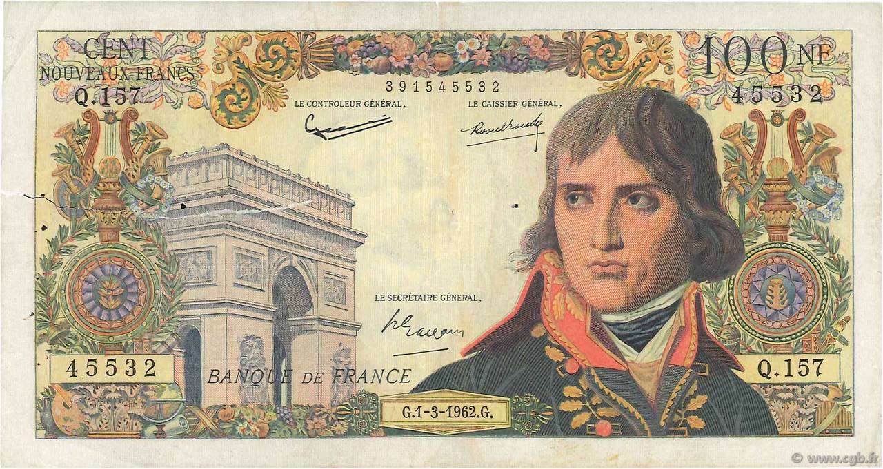 100 Nouveaux Francs BONAPARTE FRANCE  1962 F.59.14 TB