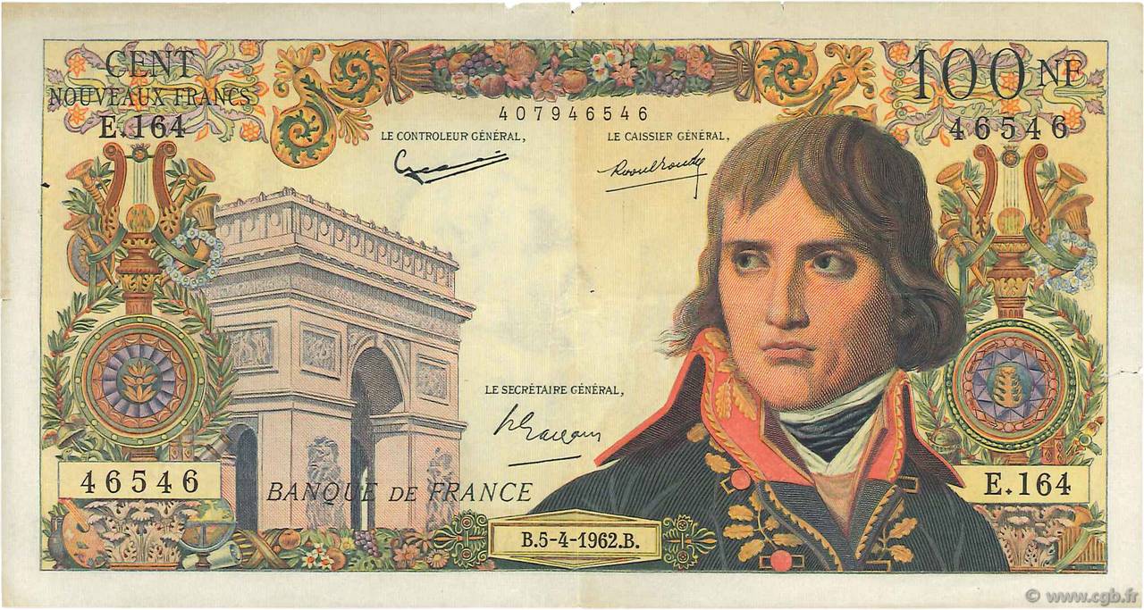 100 Nouveaux Francs BONAPARTE FRANKREICH  1962 F.59.15 fSS