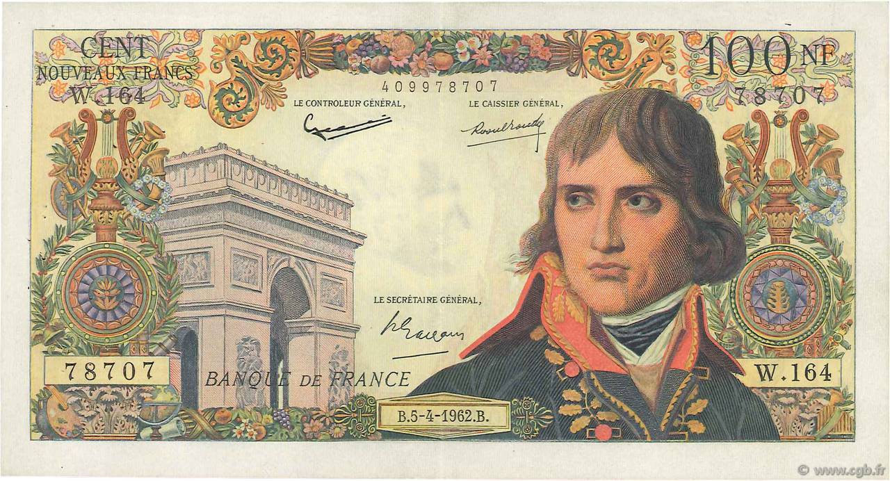 100 Nouveaux Francs BONAPARTE FRANCE  1962 F.59.15 VF