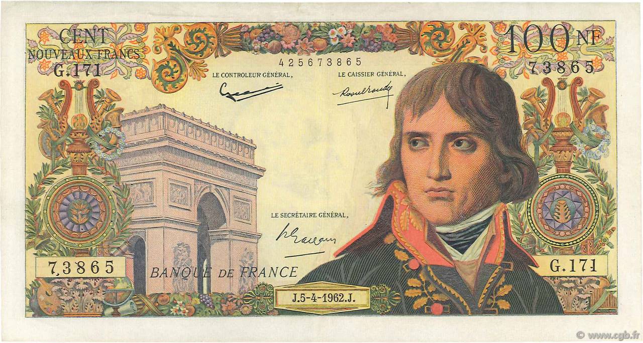 100 Nouveaux Francs BONAPARTE FRANCIA  1962 F.59.15 MBC