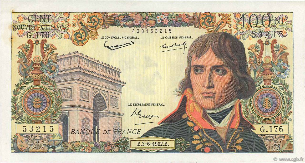 100 Nouveaux Francs BONAPARTE FRANCIA  1962 F.59.16 EBC