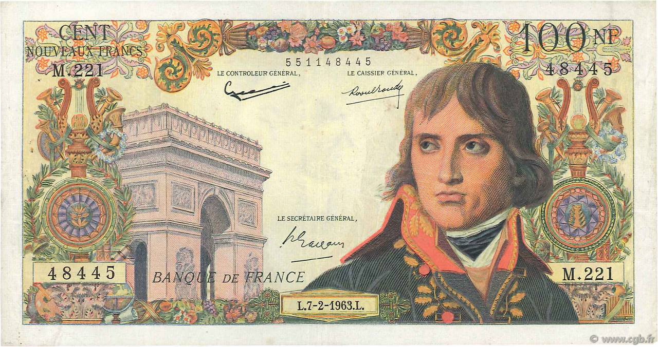 100 Nouveaux Francs BONAPARTE FRANCE  1963 F.59.19 TTB