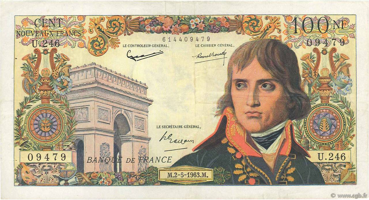 100 Nouveaux Francs BONAPARTE FRANKREICH  1963 F.59.21 SS