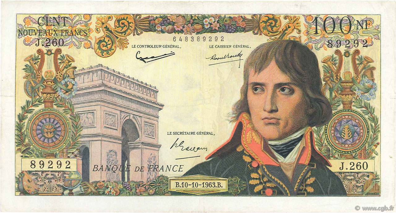 100 Nouveaux Francs BONAPARTE FRANCE  1963 F.59.23 TTB