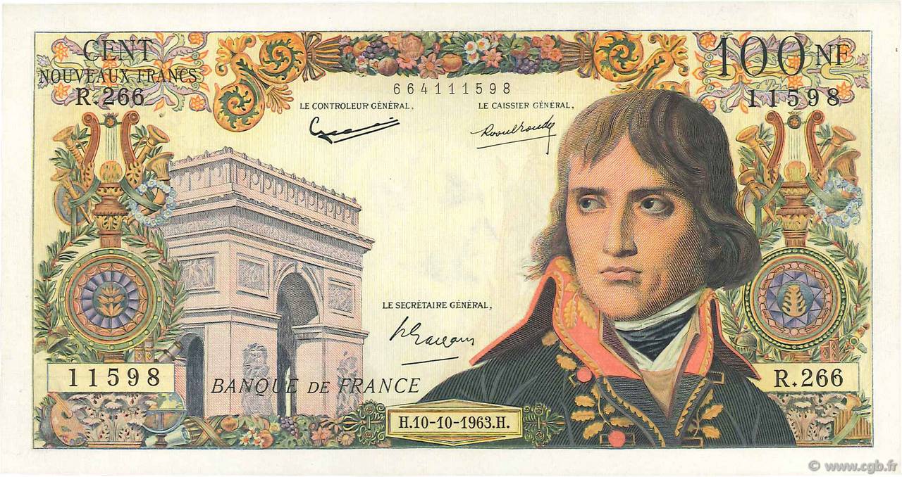 100 Nouveaux Francs BONAPARTE FRANCIA  1963 F.59.23 EBC
