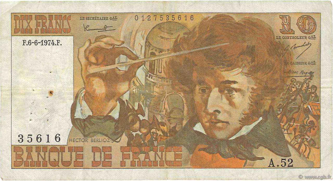 10 Francs BERLIOZ FRANCIA  1974 F.63.05 MB