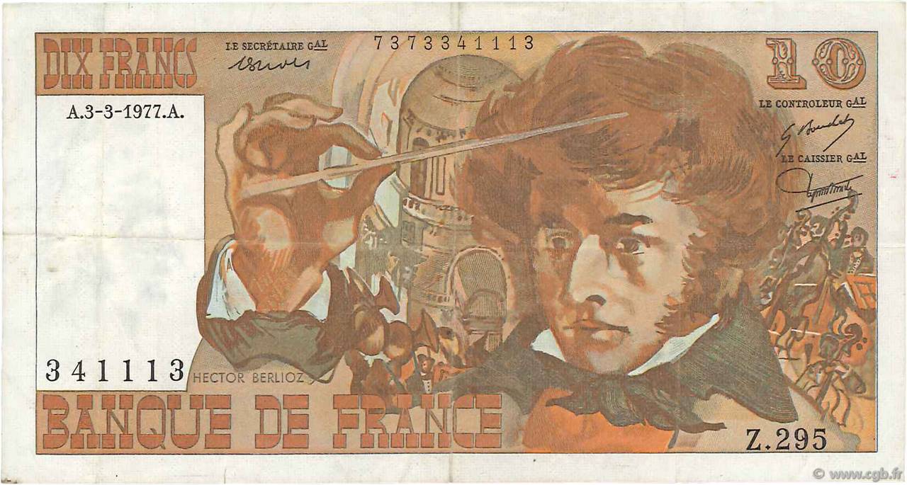 10 Francs BERLIOZ FRANKREICH  1977 F.63.21 SS