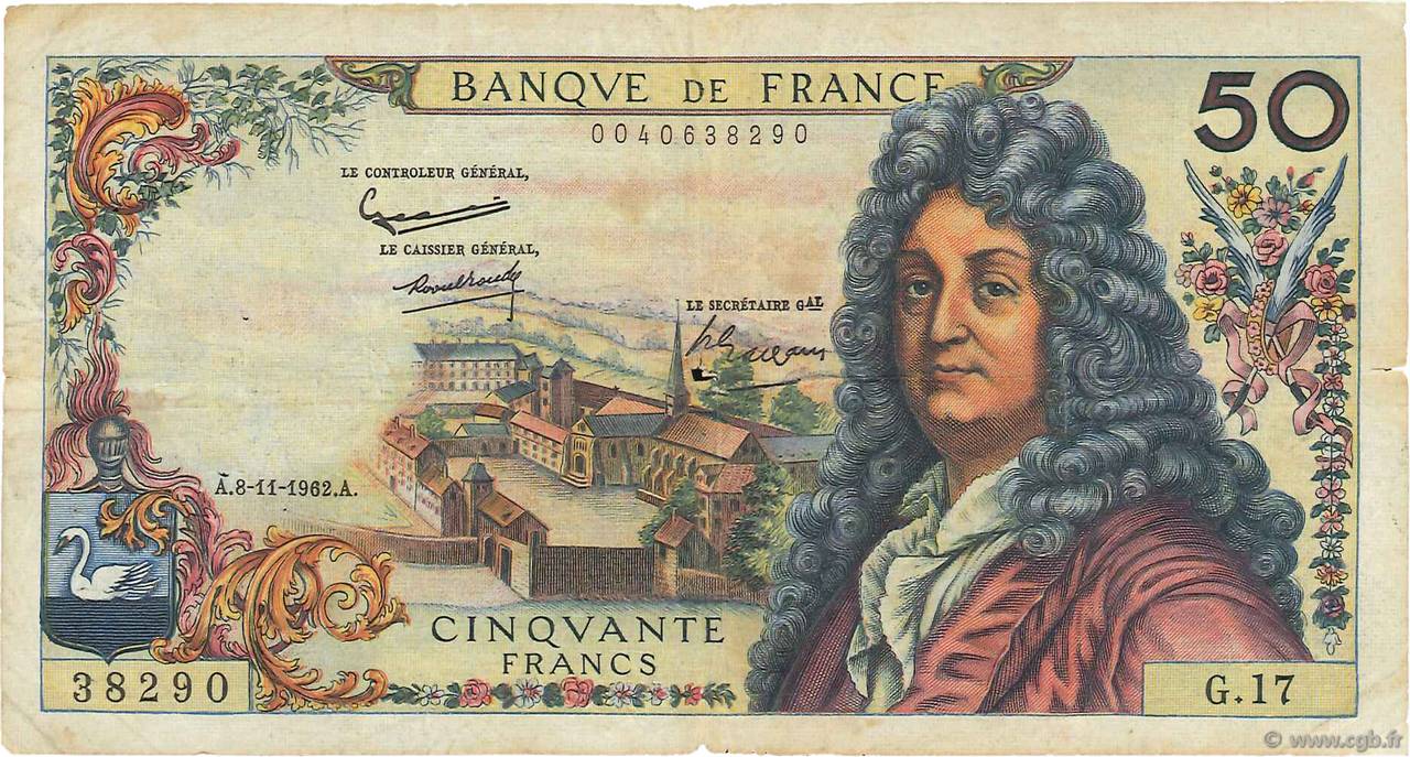 50 Francs RACINE FRANCIA  1962 F.64.02 MB