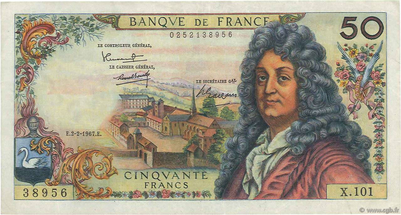 50 Francs RACINE FRANCE  1967 F.64.09 TTB