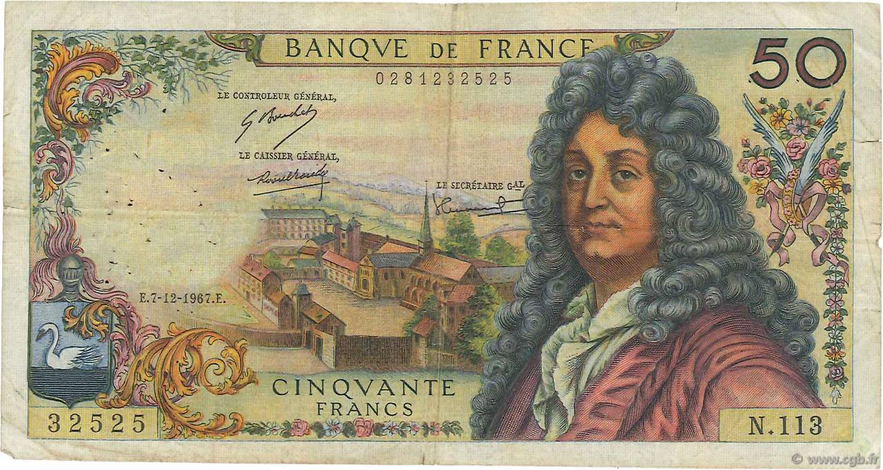 50 Francs RACINE FRANCIA  1967 F.64.10 RC+