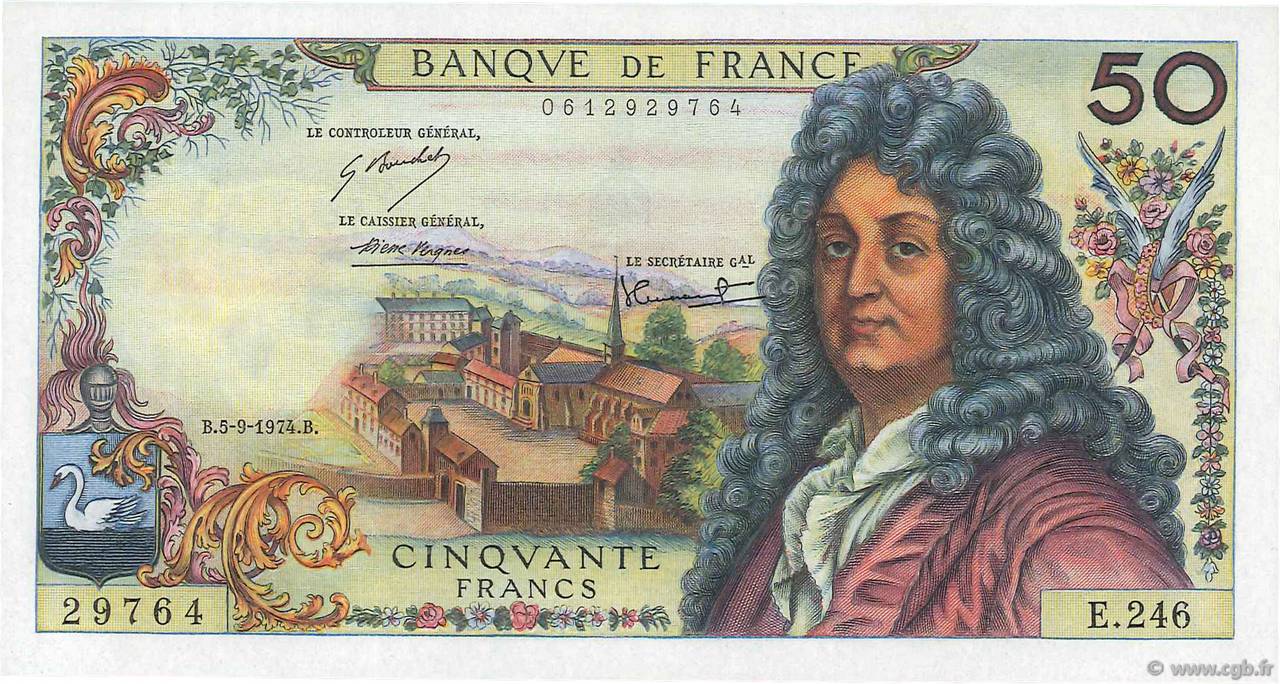 50 Francs RACINE FRANCIA  1974 F.64.27 SC