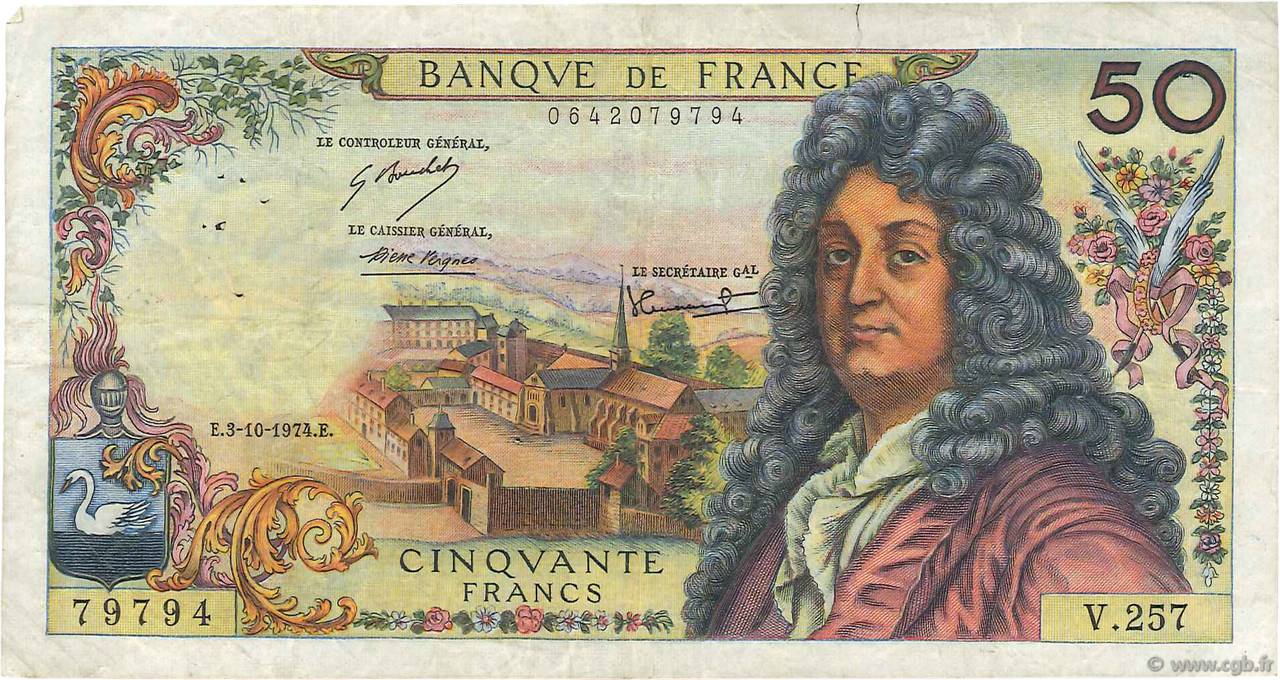 50 Francs RACINE FRANCIA  1974 F.64.28 MB
