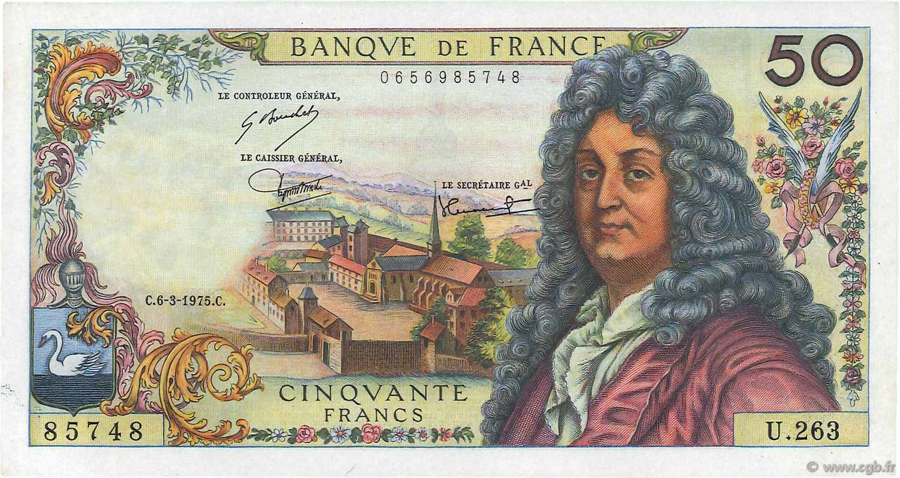 50 Francs RACINE FRANCIA  1975 F.64.29 SC