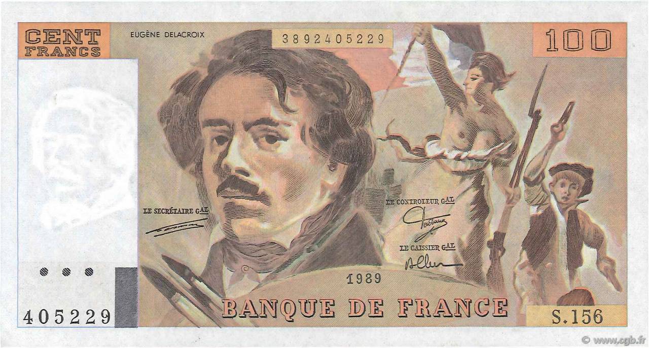 100 Francs DELACROIX modifié FRANCIA  1989 F.69.13d SC