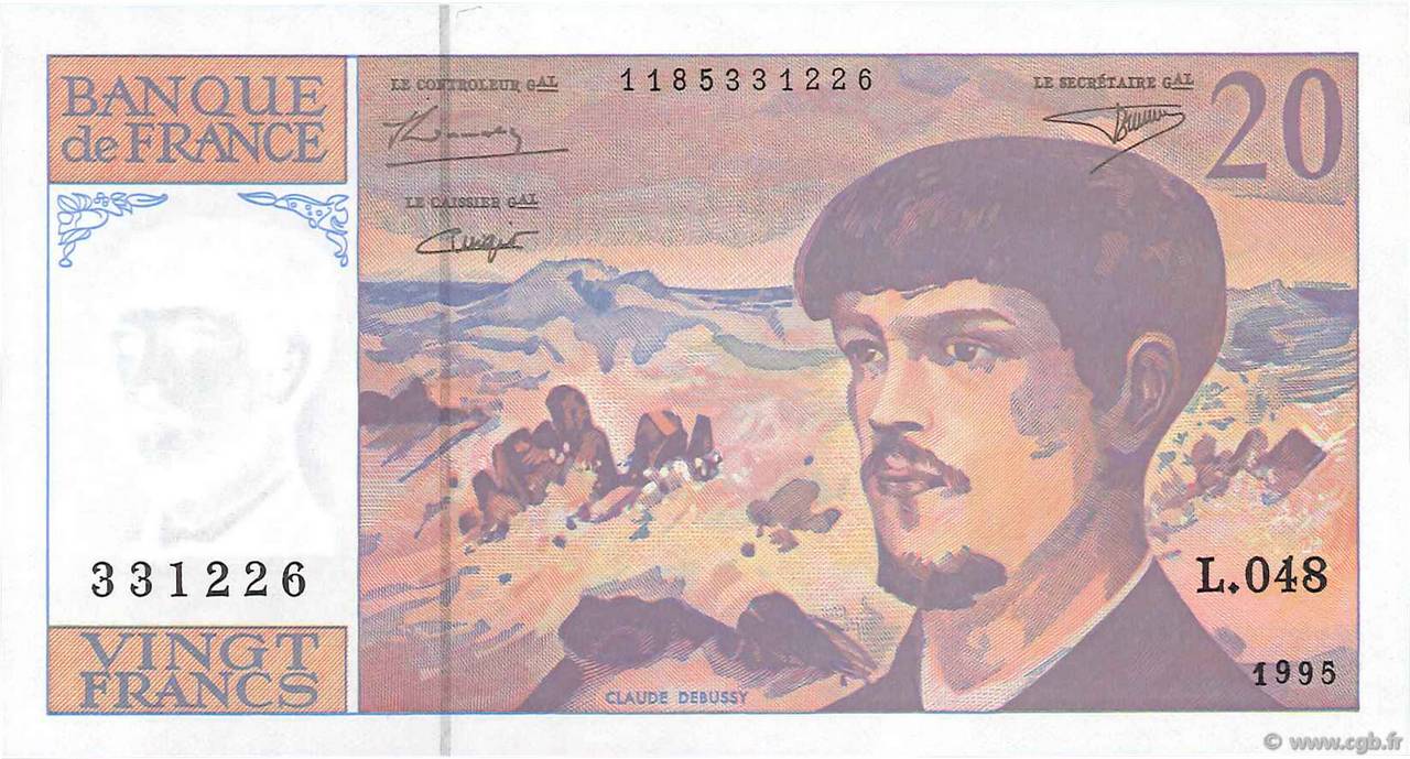 20 Francs DEBUSSY Modifié FRANCE  1995 F.66ter.01 pr.NEUF