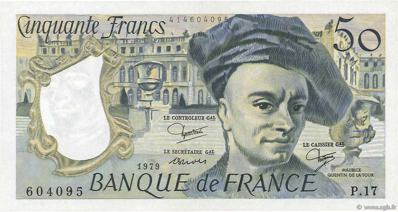 50 Francs QUENTIN DE LA TOUR FRANCE  1979 F.67.05 AU-