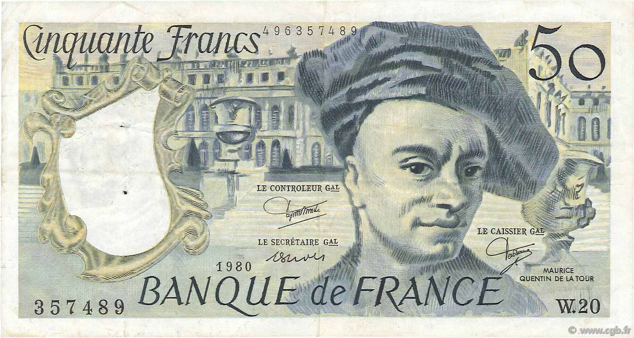 50 Francs QUENTIN DE LA TOUR FRANKREICH  1980 F.67.06 SS