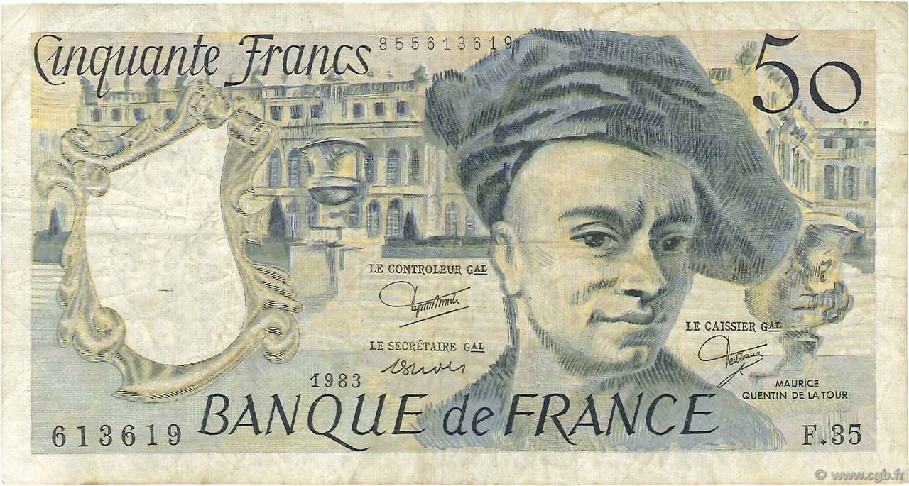 50 Francs QUENTIN DE LA TOUR FRANCIA  1983 F.67.09 BC