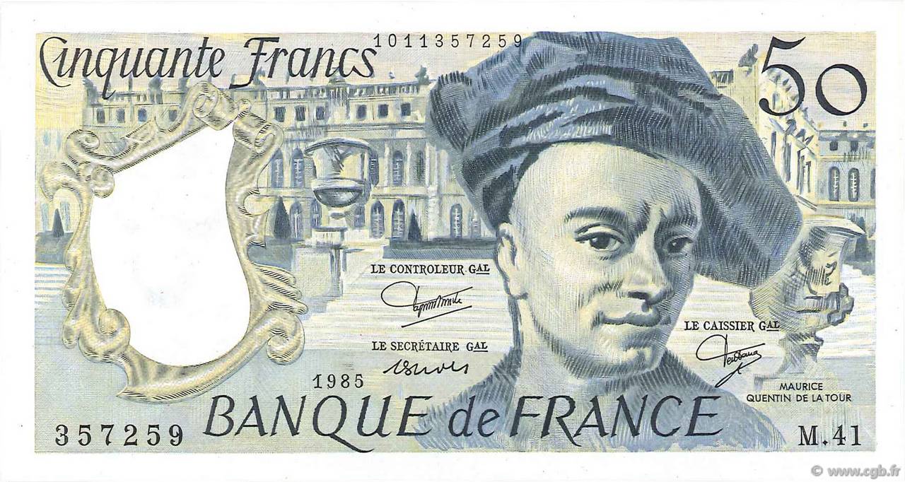 50 Francs QUENTIN DE LA TOUR FRANKREICH  1985 F.67.11 ST