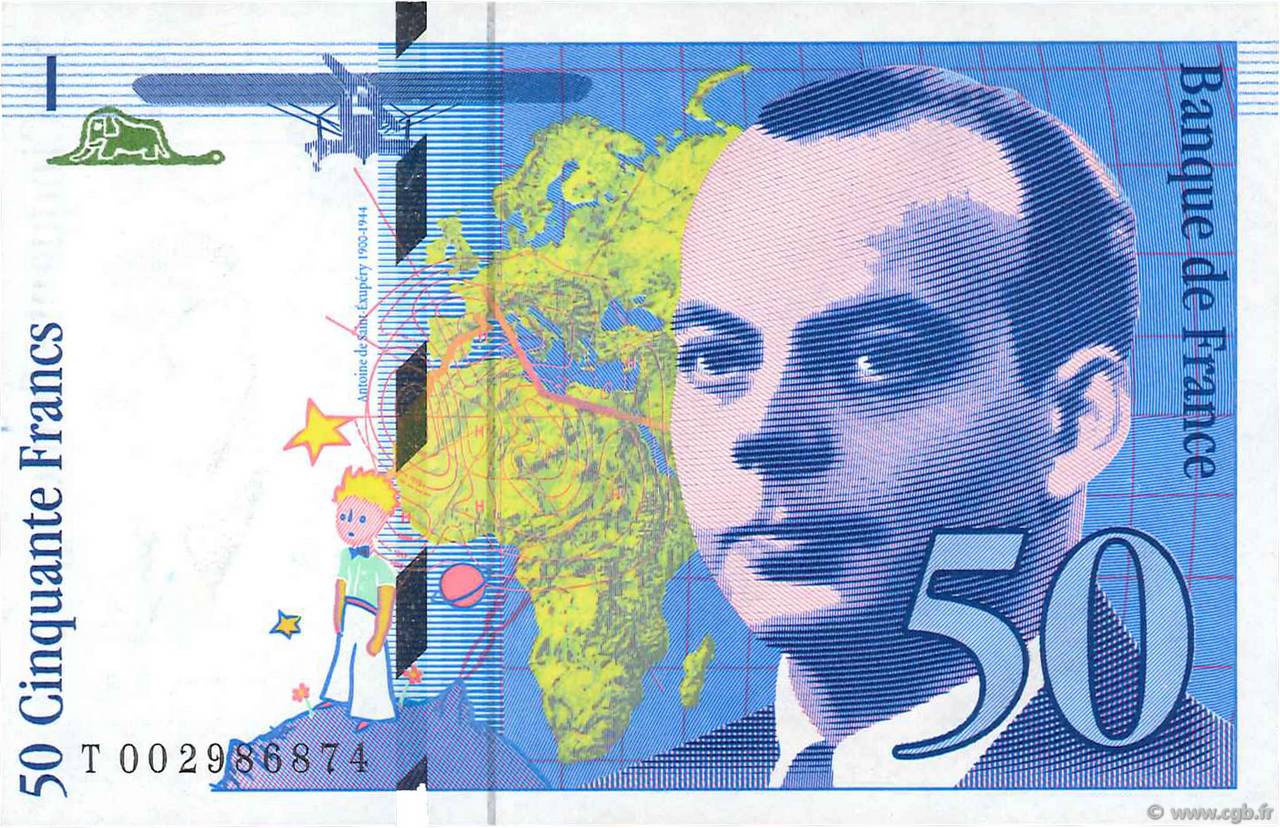 50 Francs SAINT-EXUPÉRY FRANKREICH  1992 F.72.01b ST