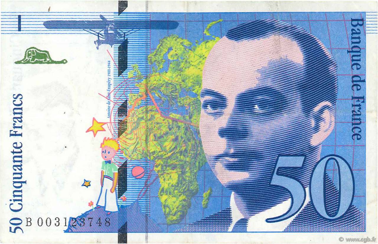 50 Francs SAINT-EXUPÉRY FRANCIA  1992 F.72.01b BB