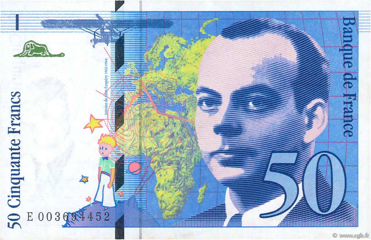 50 Francs SAINT-EXUPÉRY FRANCIA  1992 F.72.01b EBC