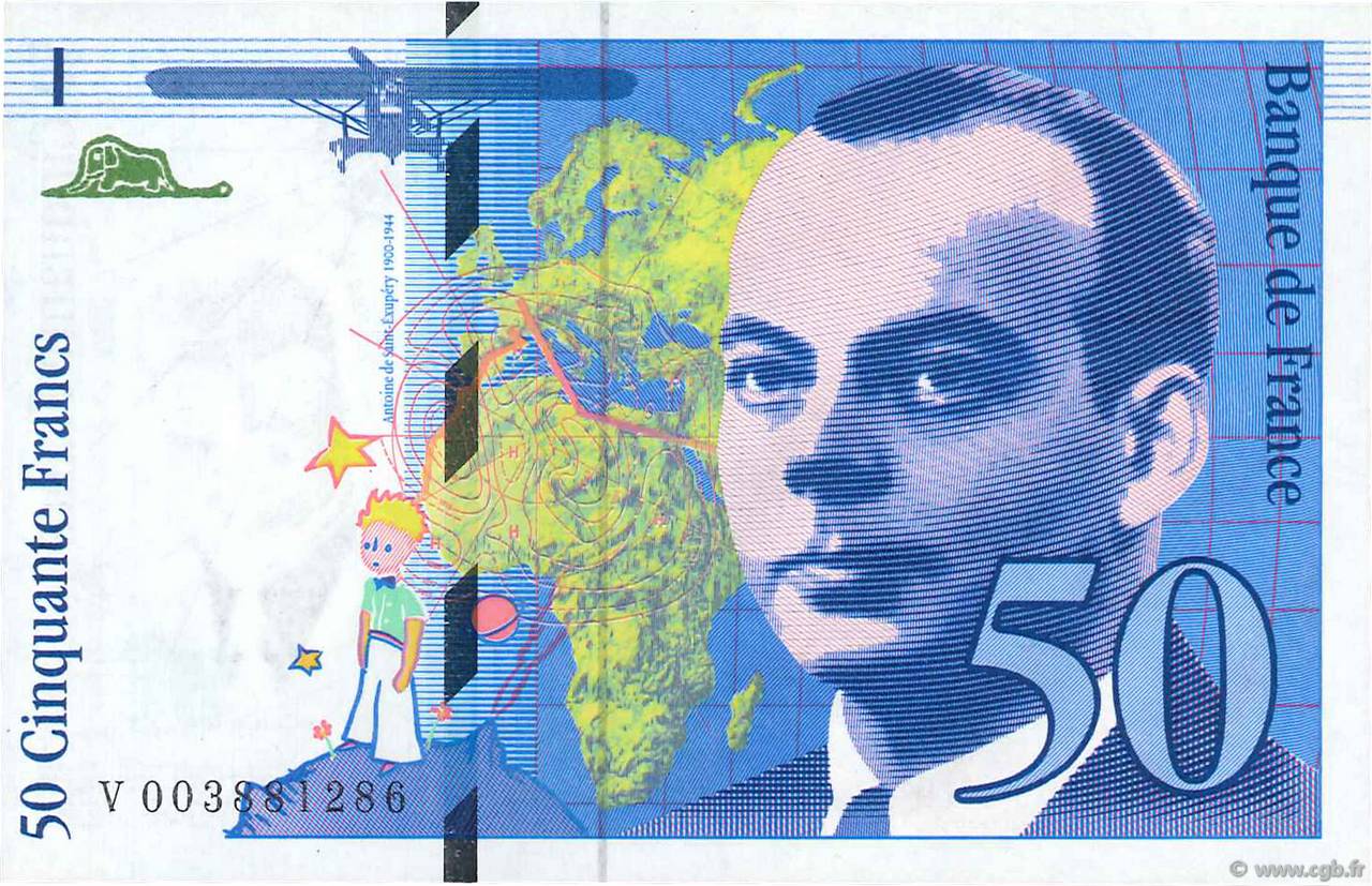 50 Francs SAINT-EXUPÉRY FRANKREICH  1992 F.72.01b fST+