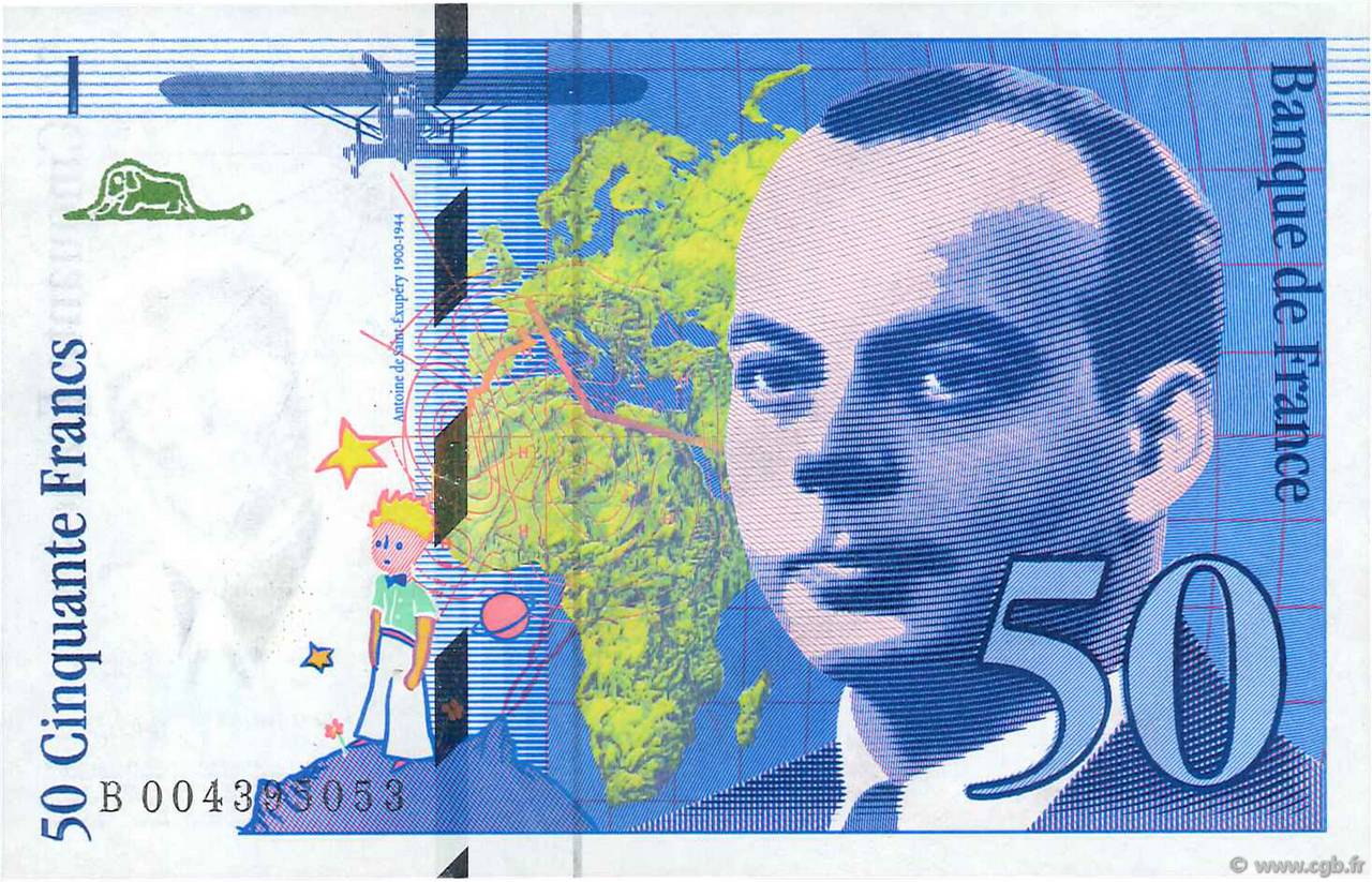50 Francs SAINT-EXUPÉRY FRANKREICH  1992 F.72.01b SS