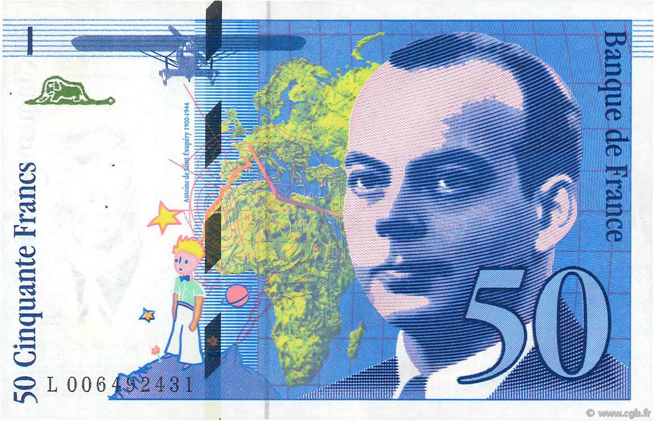 50 Francs SAINT-EXUPÉRY FRANCIA  1993 F.72.02 EBC