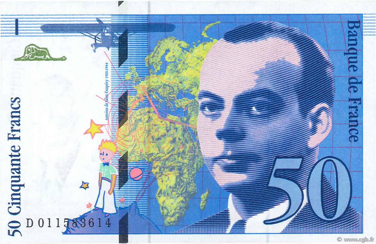 50 Francs SAINT-EXUPÉRY FRANCIA  1993 F.72.02 AU