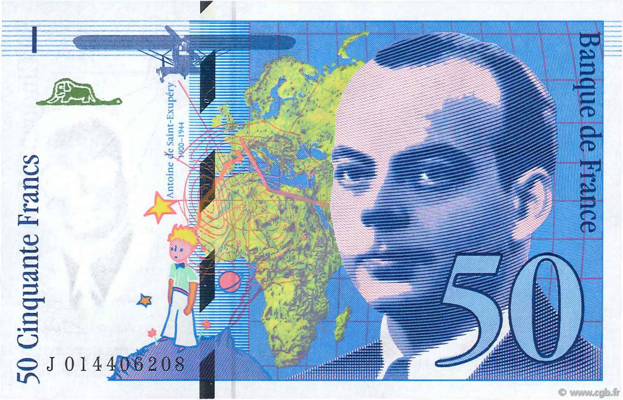 50 Francs SAINT-EXUPÉRY Modifié FRANCIA  1994 F.73.01a SC+