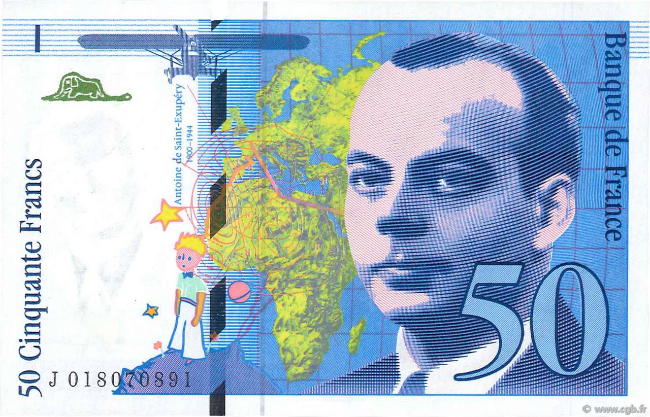 50 Francs SAINT-EXUPÉRY Modifié FRANCIA  1994 F.73.01b SC+