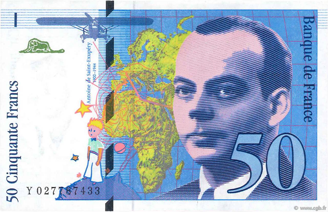 50 Francs SAINT-EXUPÉRY Modifié FRANCIA  1994 F.73.01d EBC