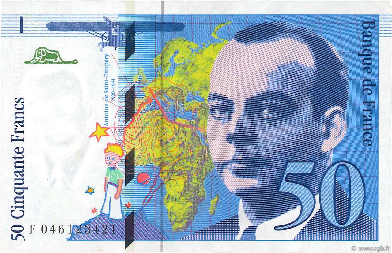 50 Francs SAINT-EXUPÉRY Modifié FRANCE  1996 F.73.03 SUP