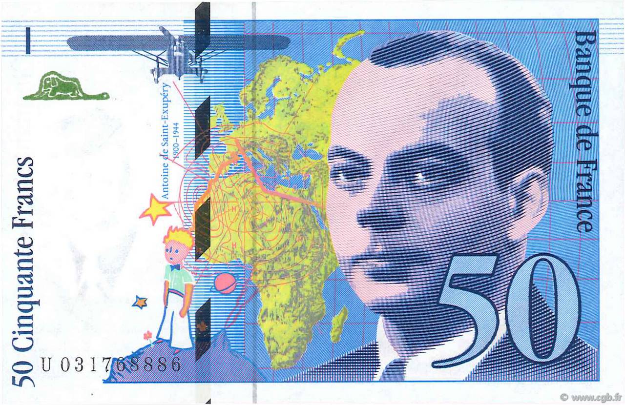 50 Francs SAINT-EXUPÉRY Modifié FRANCIA  1997 F.73.04 SC+