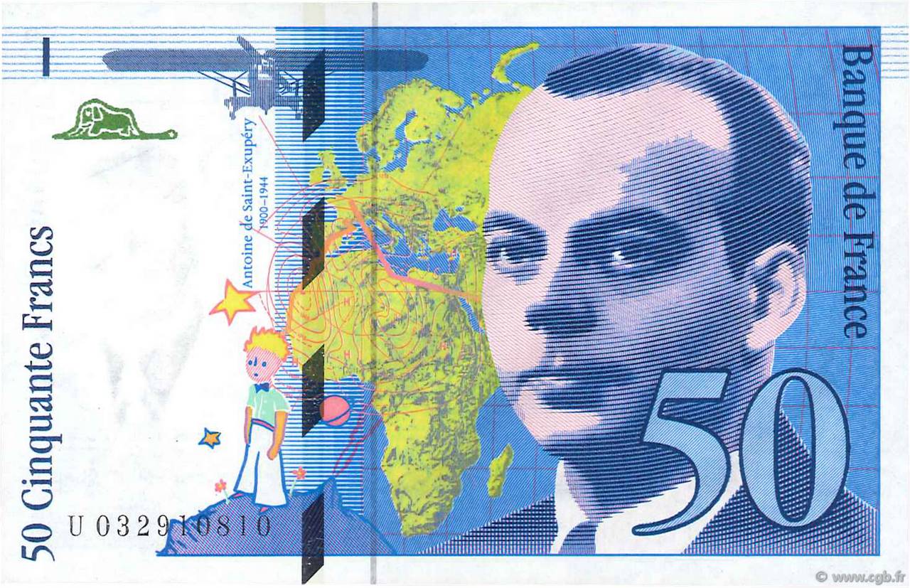 50 Francs SAINT-EXUPÉRY Modifié FRANCIA  1997 F.73.04 EBC+