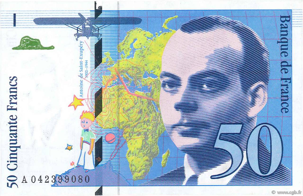 50 Francs SAINT-EXUPÉRY Modifié FRANCE  1997 F.73.04 SPL