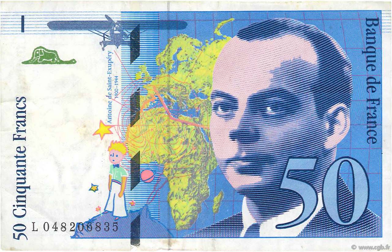 50 Francs SAINT-EXUPÉRY Modifié FRANCIA  1999 F.73.05 BB