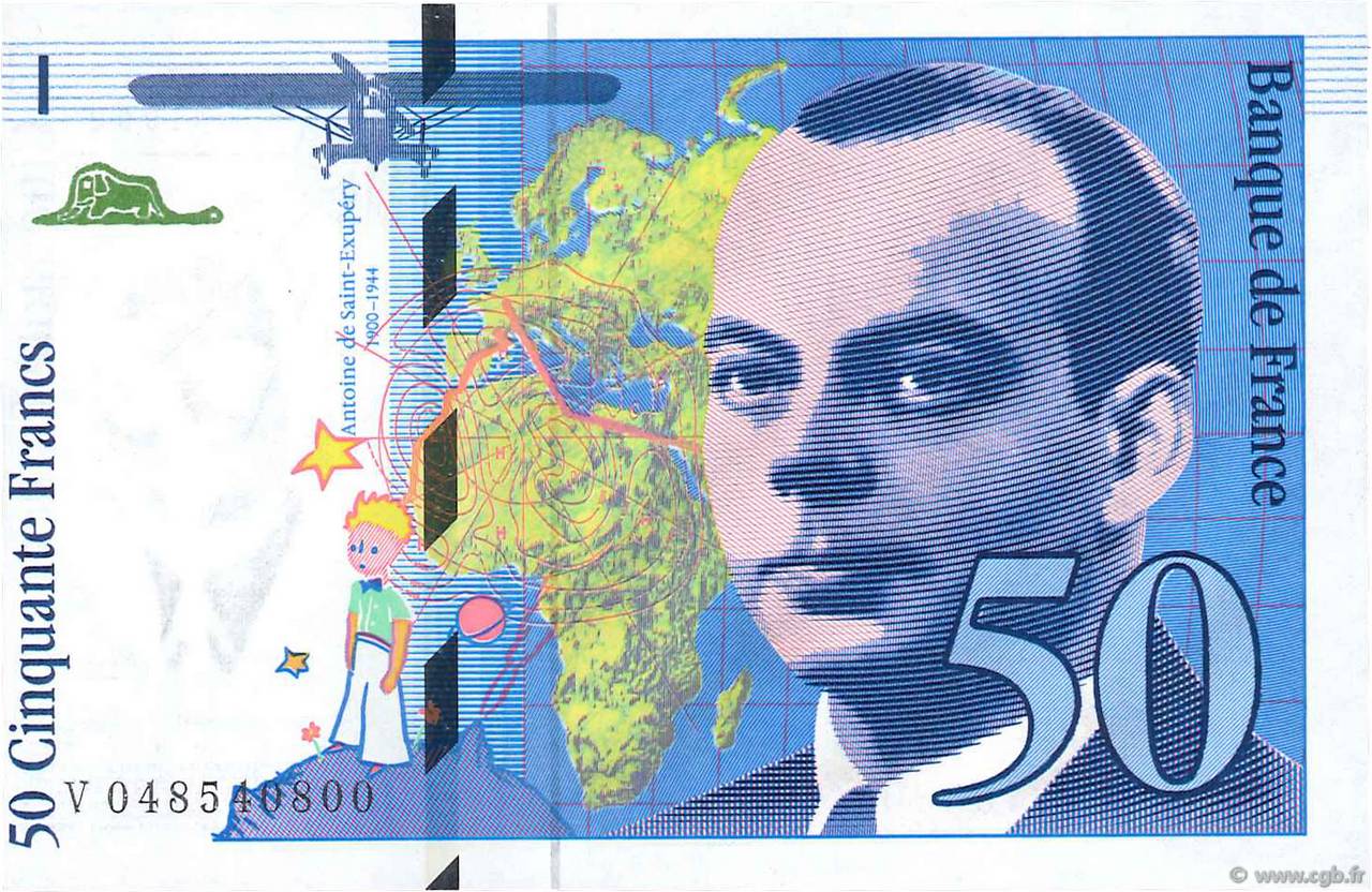 50 Francs SAINT-EXUPÉRY Modifié Fauté FRANKREICH  1997 F.73.04 ST