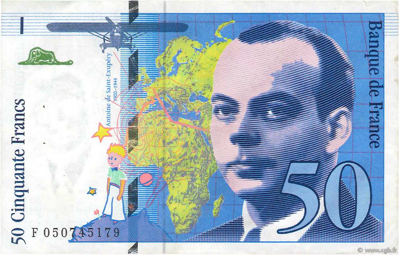 50 Francs SAINT-EXUPÉRY Modifié FRANCE  1999 F.73.05 VF