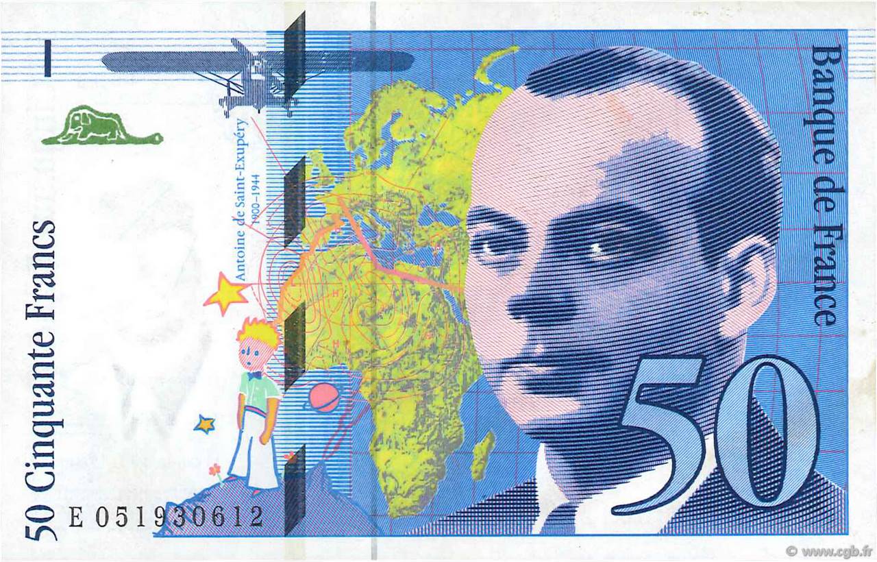 50 Francs SAINT-EXUPÉRY Modifié FRANCIA  1999 F.73.05 SPL