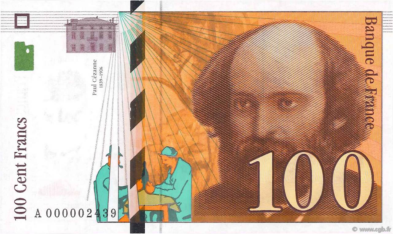 100 Francs CÉZANNE Petit numéro FRANKREICH  1997 F.74.01 ST