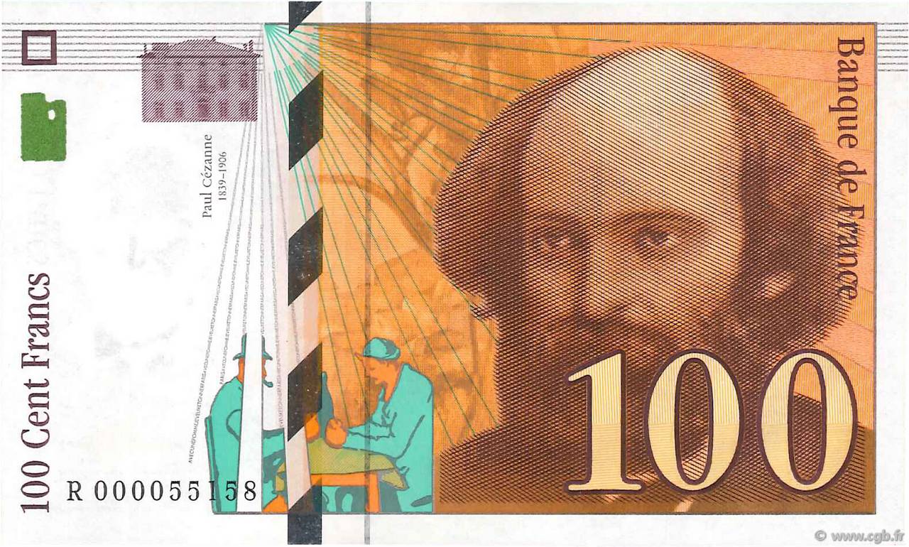 100 Francs CÉZANNE FRANCIA  1997 F.74.01 q.FDC