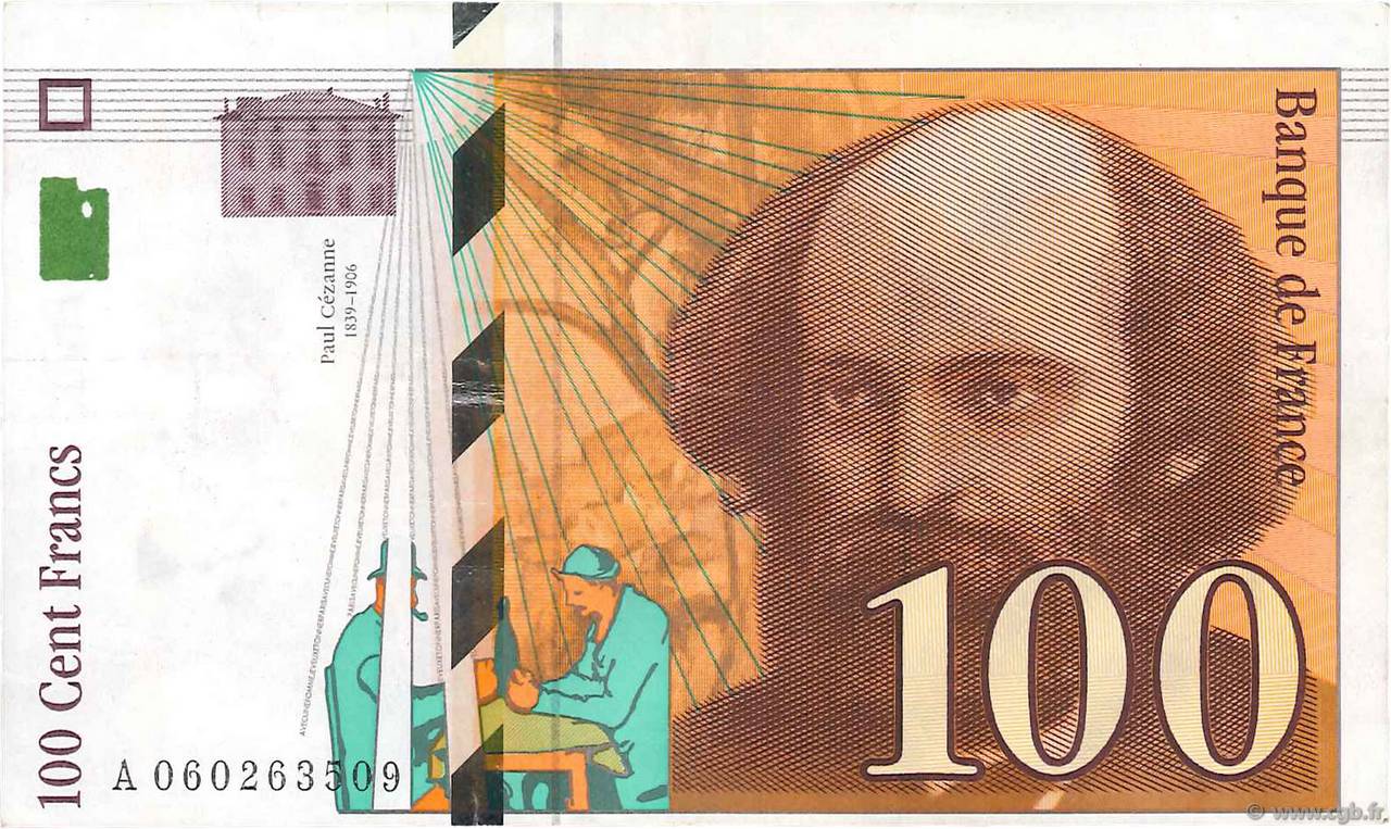 100 Francs CÉZANNE Fauté FRANCE  1998 F.74.02 VF