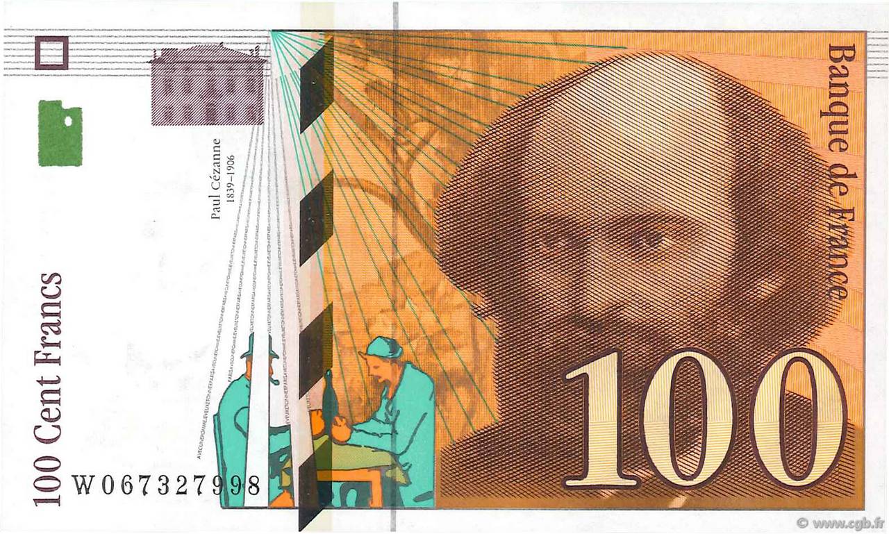 100 Francs CÉZANNE FRANCIA  1998 F.74.02 q.FDC